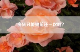 房贷只能提前还三次吗？