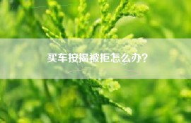 买车按揭被拒怎么办？