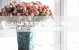 网订936元机票退票要收936元，携程网这样的行为是不是欺骗啊？