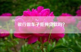 银行做车子抵押贷款吗？