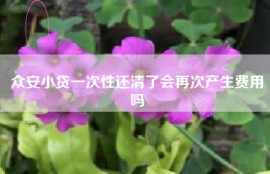 众安小贷一次性还清了会再次产生费用吗