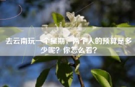 去云南玩一个星期，两个人的预算是多少呢？你怎么看？