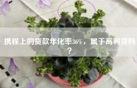 携程上的贷款年化率36%，属于高利贷吗？