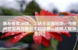 朋友借我500块，二话不说借给他，今晚问他借两百假装不回信息，这种人能深交吗？