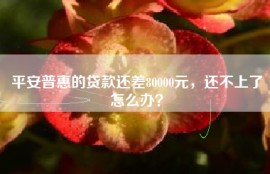 平安普惠的贷款还差80000元，还不上了怎么办？