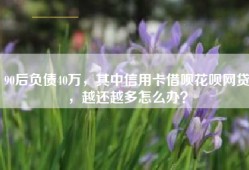 90后负债40万，其中信用卡借呗花呗网贷，越还越多怎么办？