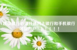 建设银行必须开通网上银行和手机银行才能开户!!!!！！！！！