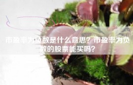 市盈率为负数是什么意思？市盈率为负数的股票能买吗？