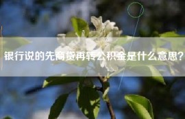 银行说的先商贷再转公积金是什么意思？