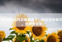 2022年征信网贷新规来了，和你息息相关，快来看看吧