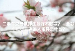 二手车交易抵押生意好不好做？​全款车抵押业务准入条件是什么？