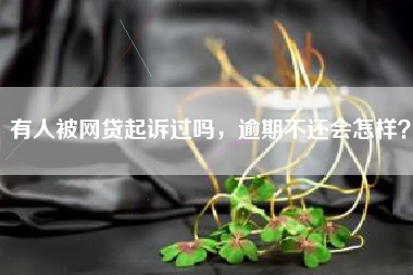 有人被网贷起诉过吗，逾期不还会怎样？