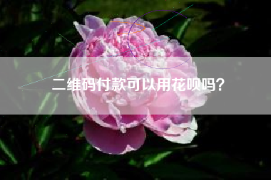 二维码付款可以用花呗吗？