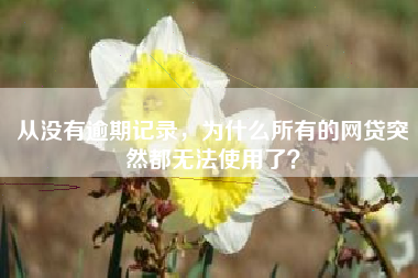 从没有逾期记录，为什么所有的网贷突然都无法使用了？