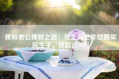 我和老公理财之路：在上海三年结婚买房生子，存款近30万