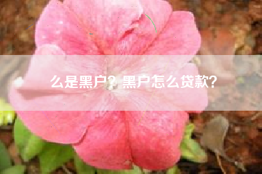 么是黑户？黑户怎么贷款？