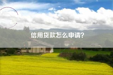 信用贷款怎么申请？