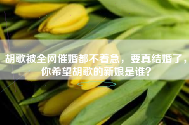 胡歌被全网催婚都不着急，要真结婚了，你希望胡歌的新娘是谁？