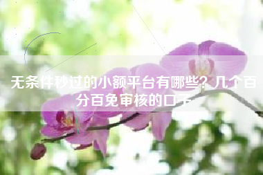 无条件秒过的小额平台有哪些？几个百分百免审核的口子