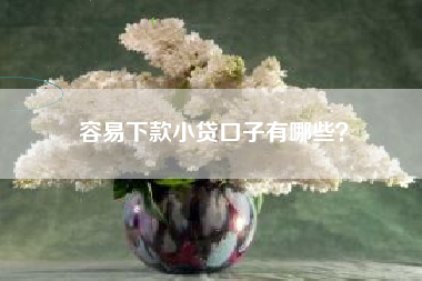 容易下款小贷口子有哪些？