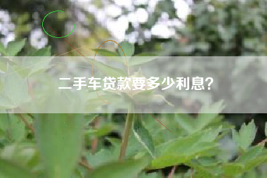 二手车贷款要多少利息？