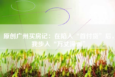 原创广州买房记：在陷入“首付贷”后，我步入“万丈深渊”