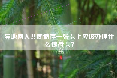 异地两人共同储存一张卡上应该办理什么银行卡？