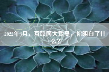 2022年3月，互联网大裁员，你明白了什么？