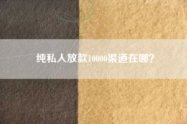 纯私人放款10000渠道在哪？