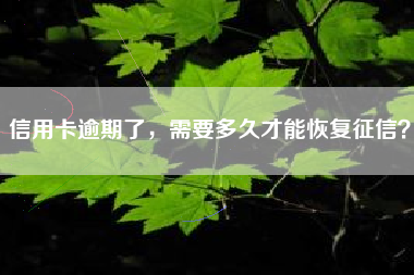 信用卡逾期了，需要多久才能恢复征信？