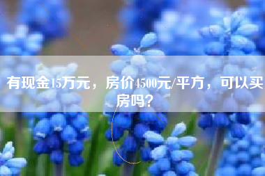 有现金15万元，房价4500元/平方，可以买房吗？