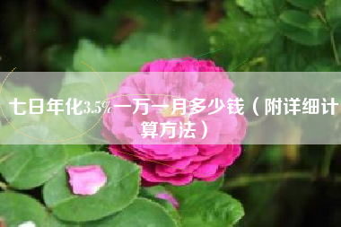 七日年化3.5%一万一月多少钱（附详细计算方法）