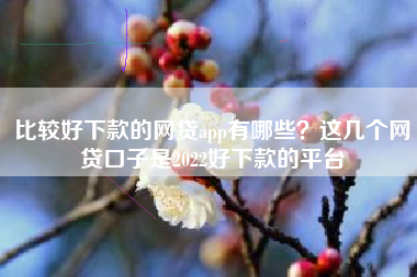 比较好下款的网贷app有哪些？这几个网贷口子是2022好下款的平台