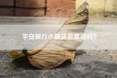 平安银行小额贷款靠谱吗？