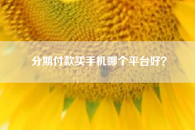 分期付款买手机哪个平台好？