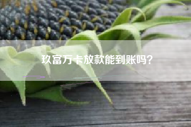 玖富万卡放款能到账吗？