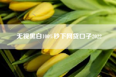 无视黑白100%秒下网贷口子2022