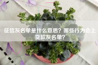 征信灰名单是什么意思？哪些行为会上贷款灰名单？