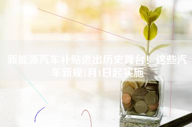 新能源汽车补贴退出历史舞台！这些汽车新规1月1日起实施