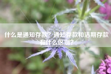 什么是通知存款？通知存款和活期存款有什么区别？