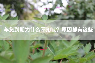 车贷到期为什么不扣钱？原因都有这些